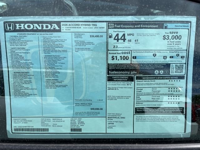 2026 Honda Accord Hybrid Touring