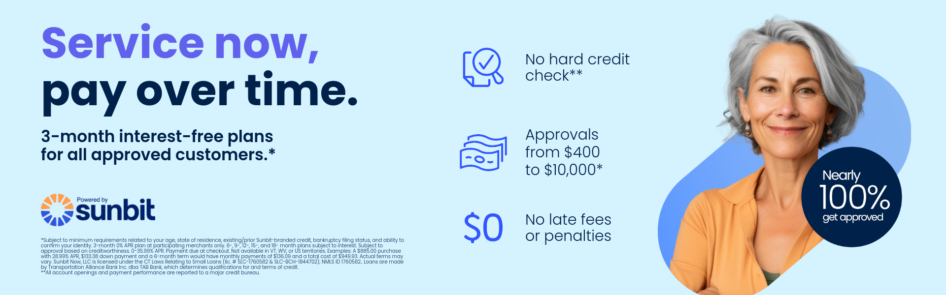 Sunbit, Sertvice Now Pay Over Time